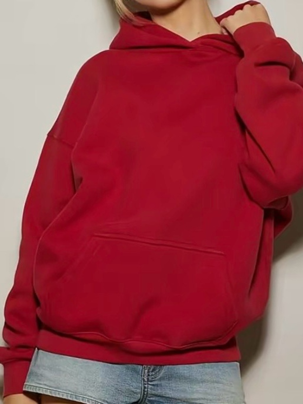 PacSun Red Oversized Pullover Hoodie